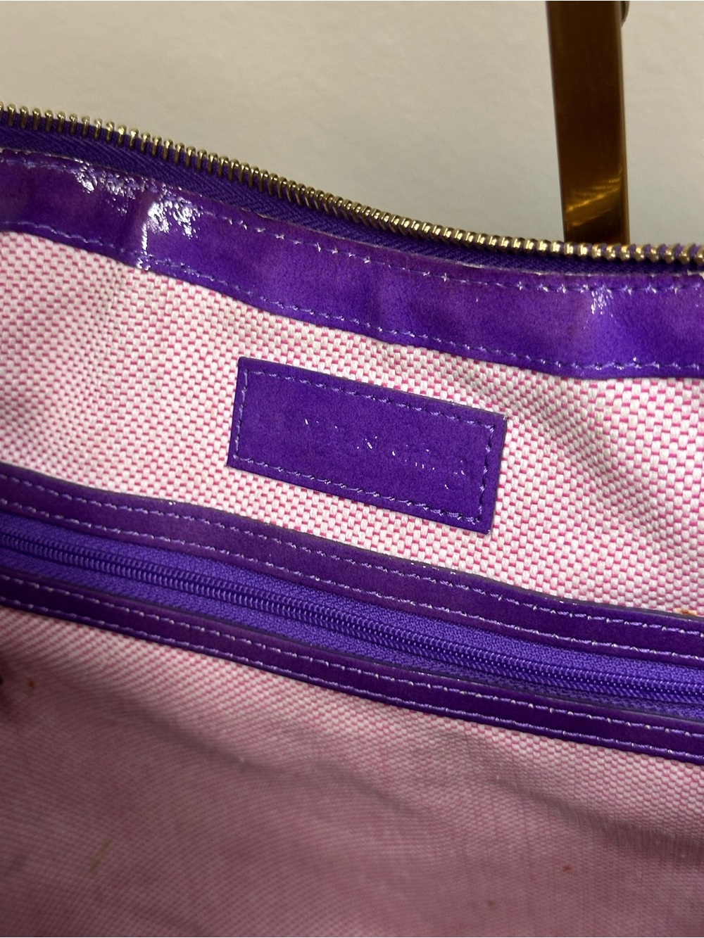 Dooney & Bourke Luisa Purple Patent Leather Shoulder Hobo Bag - Picture 9 of 15